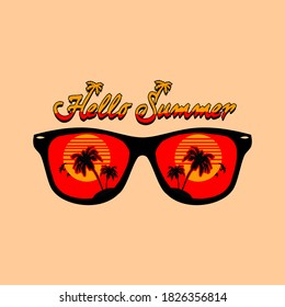 Tropical Holiday Hello Summer Glass Illustration