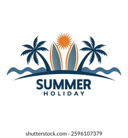 Tropical Holiday Logo Smooth and Elegant Vector Art