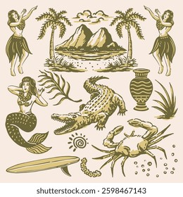 Tropical Holiday Surfing Collection Art