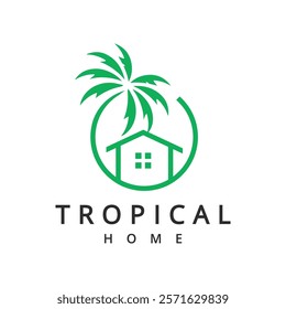 Tropical House, Hotel, Resort and vila logo desing template