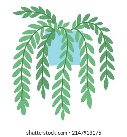 Tropical house plant pot. Ficus, monstera, protea, pellaea, succulent in various pot, vase. Scandinavian cozy home decor. Flat vector cartoon illustration isolated on white background.