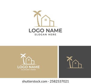 Tropical House Real Estate Logo