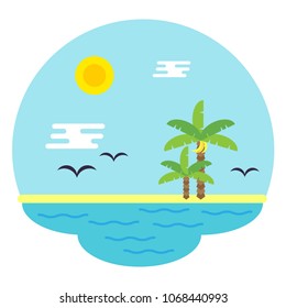 Tropical icland icon on white background vector illustration flat desing