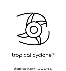 Tropical cyclone? icon from Tropical cyclone? collection., editable outline stroke vector illustration