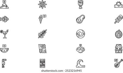 Tropical icons High-Quality Vector Icons Collection with Editable Stroke. Ideal for Professional and Creative Projects.