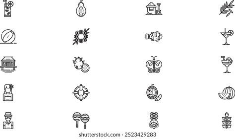 Tropical icons High-Quality Vector Icons Collection with Editable Stroke. Ideal for Professional and Creative Projects.