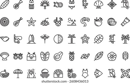 Tropical icons High-Quality Vector Icons Collection with Editable Stroke. Ideal for Professional and Creative Projects