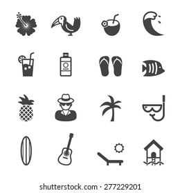 Tropical Icons, Mono Vector Symbols