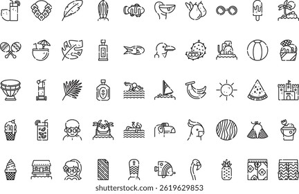 Tropical icons Simple vector icon. Illustration symbol design template for web mobile UI element. 