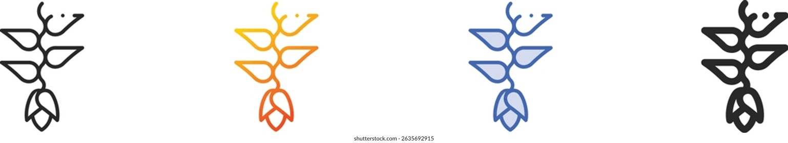 tropical icon.Thin Linear, Gradient, Blue Stroke and bold Style Design Isolated On White Background
