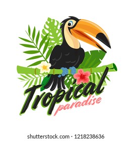 tropical illustration banner