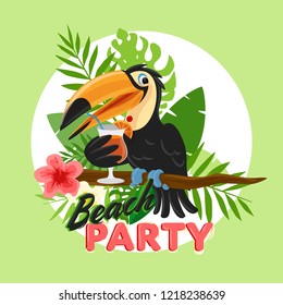 tropical illustration banner