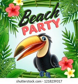 tropical illustration with tucan