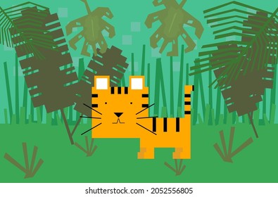 Tropical image with chinese tiger
