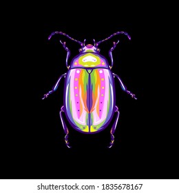 tropical insect pop art with against color