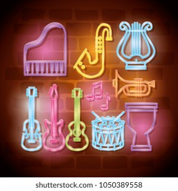 tropical instruments neon labels