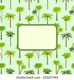 Tropical invitation card. Template frame design for card.