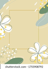 Tropical invitation template, abstract greeting card, pastel coloured wedding invitation, abstract summer tropical backgroud.