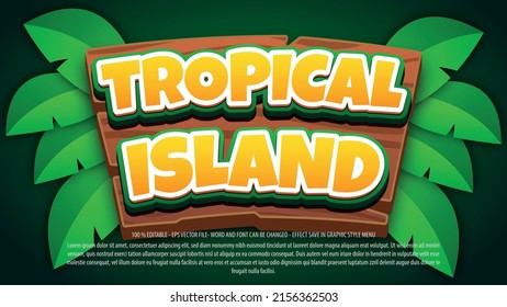 Tropical Island 3d Style Text Effect Template