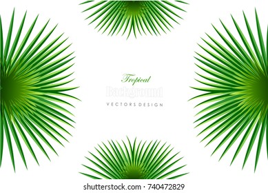 Tropical island circlet of beautiful plants flowers and exotic parrots frame