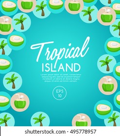 Tropical Island : Island Elements : Vector Illustration 