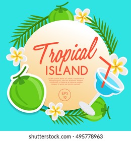 Tropical Island : Island Elements : Vector Illustration 