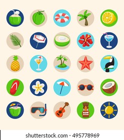 Tropical Island : Island Elements : Vector Illustration 
