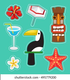 Tropical Island : Island Elements : Vector Illustration 