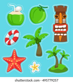 Tropical Island : Island Elements : Vector Illustration 