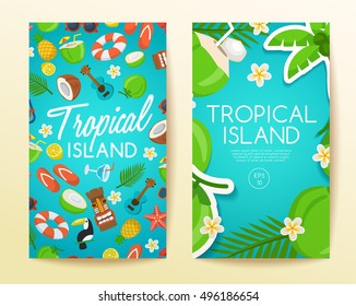 Tropical Island : island Elements : Vector Illustration 