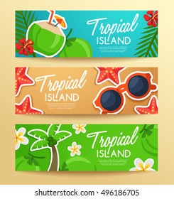 Tropical Island : island Elements : Vector Illustration 