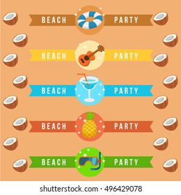Tropical Island : Island Elements : Vector Illustration 