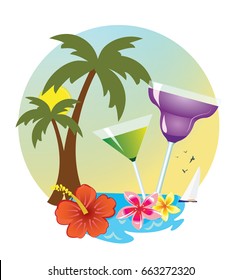 tropical island holidays sea and drink