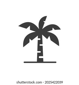 Tropical Island Icon Isolated on Black and White Vector Graphic