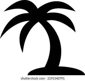 Tropical Island Icon. Travel Trip Symbol. Palm Tree Sign Isolated On White Background..eps
