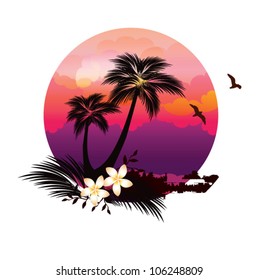 Tropical Island Illustration