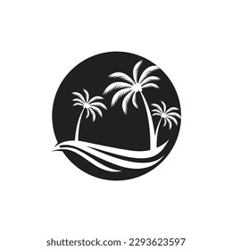 Tropical island illustration design template