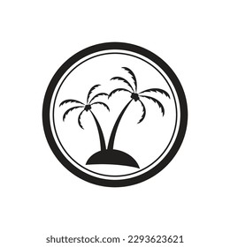 Tropical island illustration design template