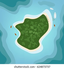 tropical island in ocean