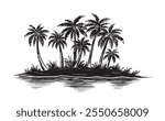 Tropical island with palm trees