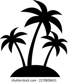Tropical Island Palm Trees Silhouette