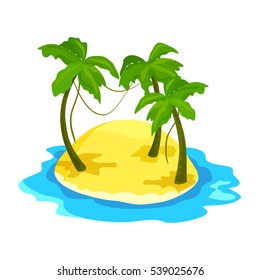 tropical island with palm trees. vector illustration