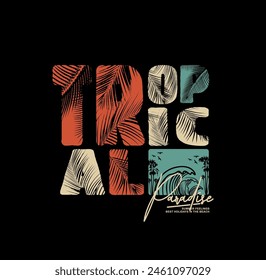 Tropical island paradise California typography summer beach graphic tee