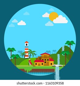 Tropical island. paradise ocean landscape.