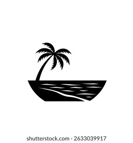 Tropical island paradise palm tree ocean beach