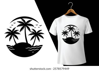 Tropical Island Paradise t shirt design 