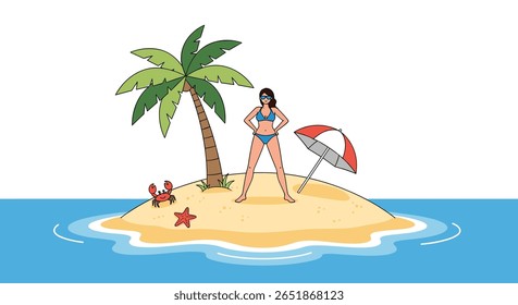 Tropical island paradise vacation fun with beach activities and ocean views