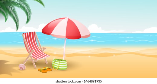 3d Rendering Summer Vacation Concept Beach Stock Illustration 1915228534