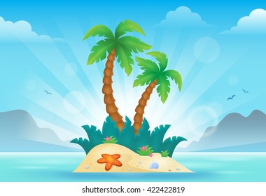 Tropical island theme image 3 - eps10 vector illustration.