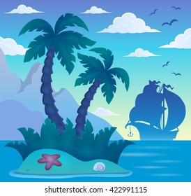 Imagen de tema de isla tropical 7 - ilustración vectorial eps10.